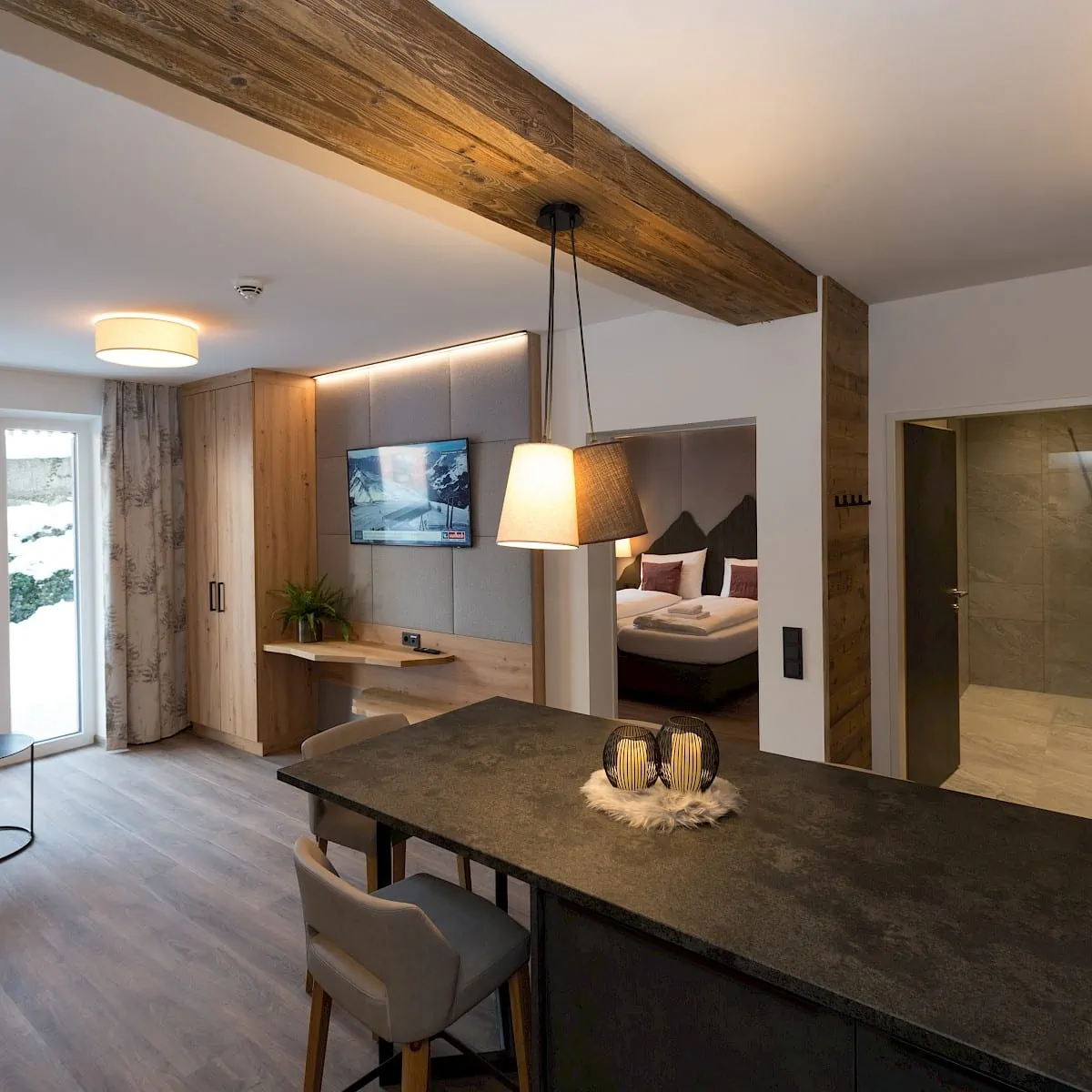 Full-furnished kitchen in Zirm 8 | Zirmhof Apartments in Saalbach