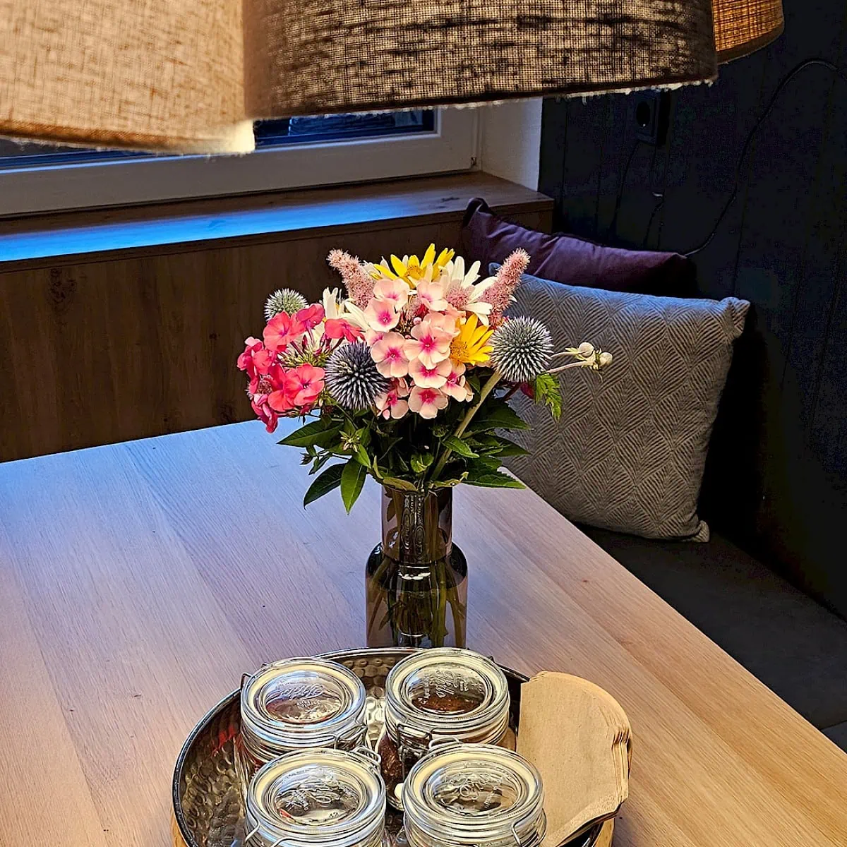 Dining table with flowers