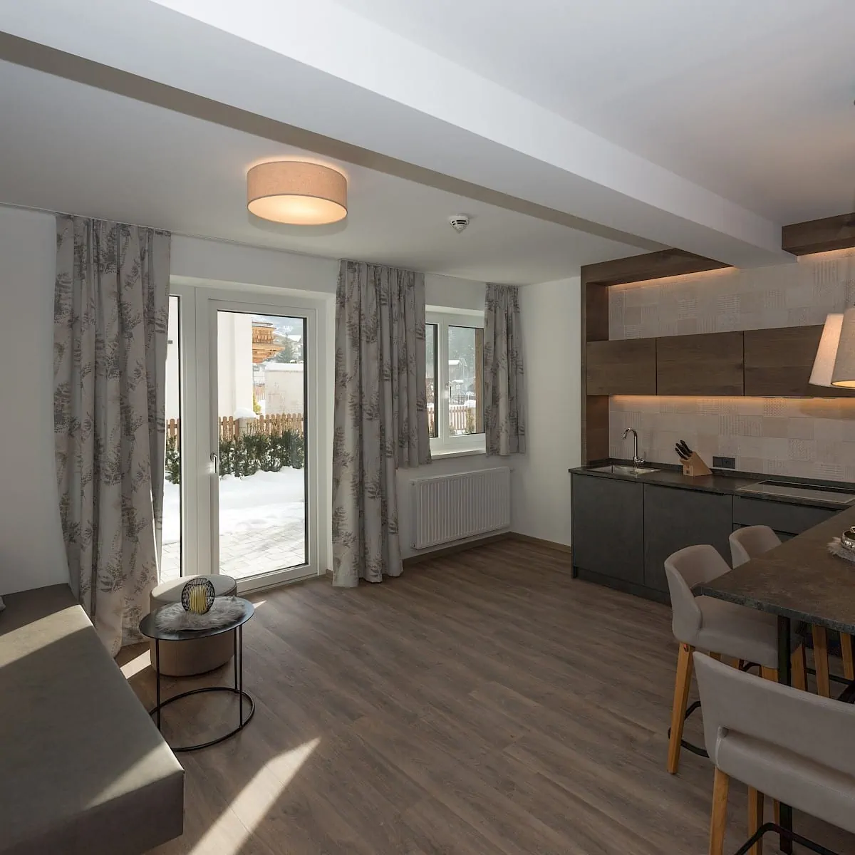 Living area in Zirm 3 | Zirmhof Apartments in Saalbach