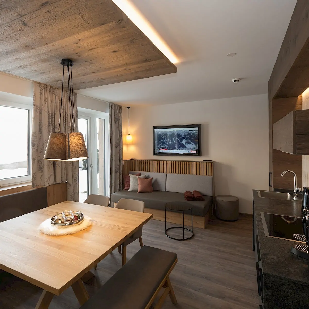 Woonkamer Zirm 2 | Zirmhof Appartementen in Saalbach