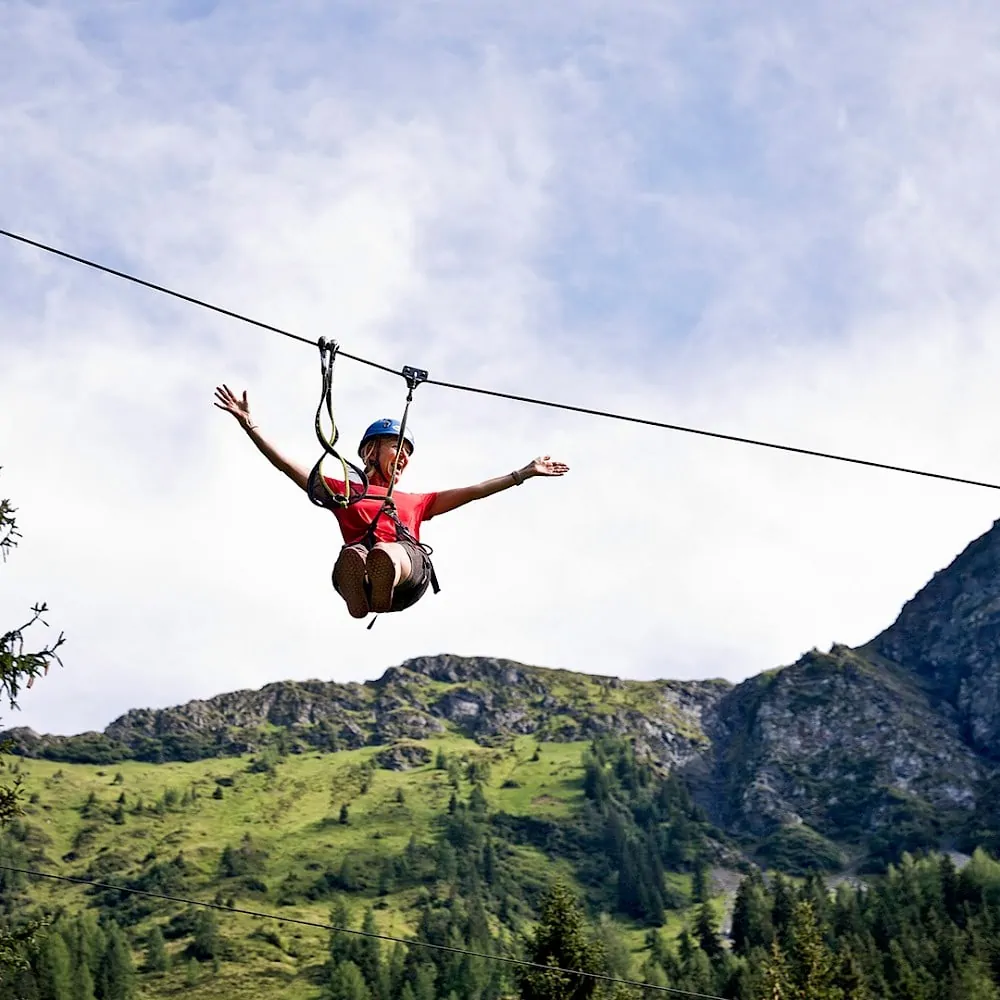 Flying Fox aan het einde van het dal in Saalbach Hinterglemm | Zirmhof Appartementen