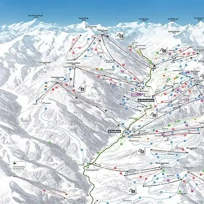 Piste map of Saalbach Hinterglemm Leogang Fieberbrunn | Zirmhof Apartments