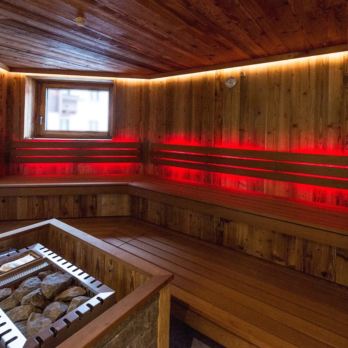 Sauna area | Zirmhof Apartments in Saalbach