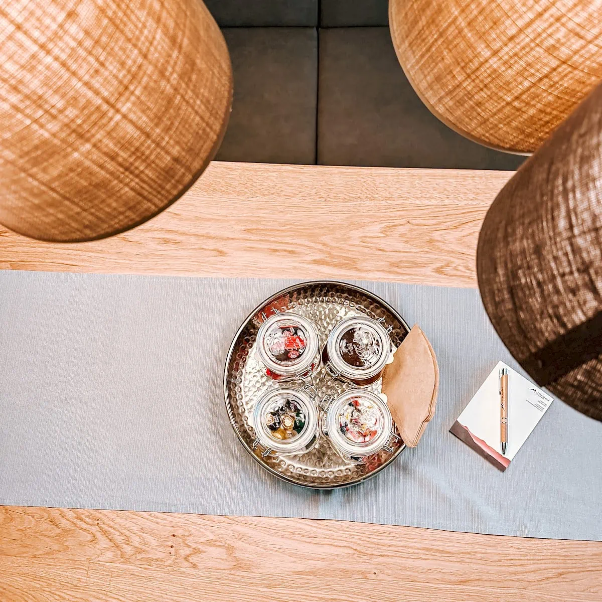 Lamps and table in apartment Zirm 13