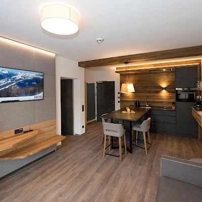 Woonkamer van appartement Zirm 1 | Zirmhof Appartementen in Saalbach